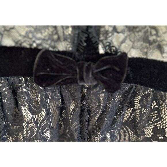 Mi Ami Lace Cami Top Black Velvet Bow Womens Small - Picture 4 of 8